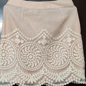 Embroidered Peach Skirt