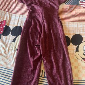 SHIMMERY MAROON JUMPSUIT