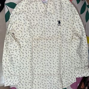 Cream Printed Casual Shirt…..