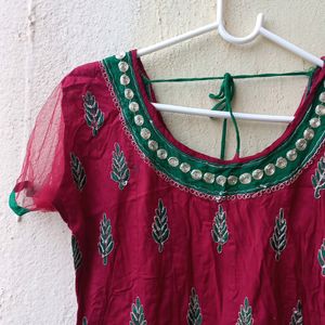 NEW MAROON EMBROIDERY KURTA