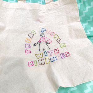 Hand Embroidered Harry Styles Tote Bag