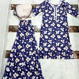 Floral Blue Kurta Set