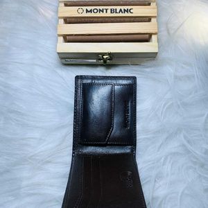 Mont Blanc Patterned Royal Black Leather Wallet