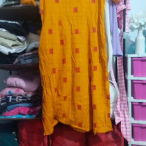 Mustard A Line Kurti