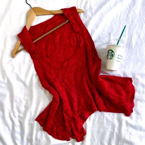 Pinterest Crochet Red Hot Up & Down Pullover Top