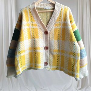 Contrast V-neck Cardi