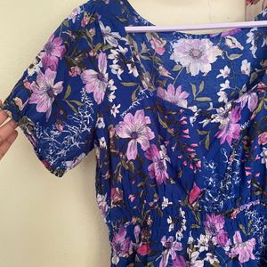 Blue Floral Blouse