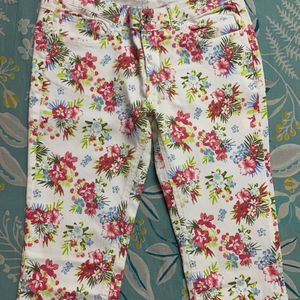 Denim Floral Jeans Women