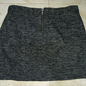 COUNTRY ROAD Charcoal Tweed Skirt Italian Fabric