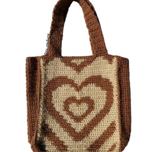 Crochet Stereo Hearts Tote Bag