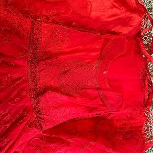 Red 6 Layerer Gown ! With Cancane