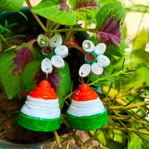 New Handmade Tri colour Jhumkas