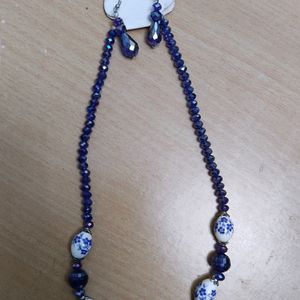 Foreign Beaded Necklace Set (Royal Blue)