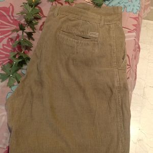 Men Khaki 40 Inch Cotton Blend Trouser For Winter