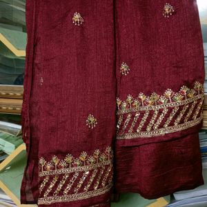 New Maroon Saree