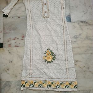 Chikankari Kurti With Pretty Patches