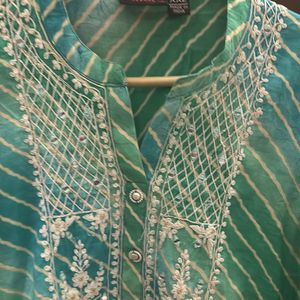 A beautiful kurta with embroidery round neck