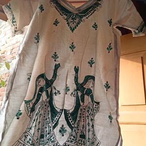 Cotton Katha Stich Short Kurti