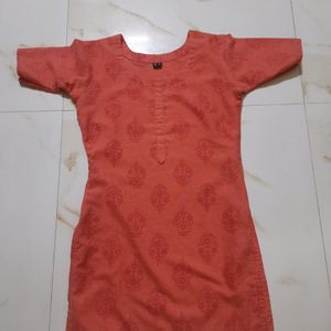 Orange/ Peach Short Kurti