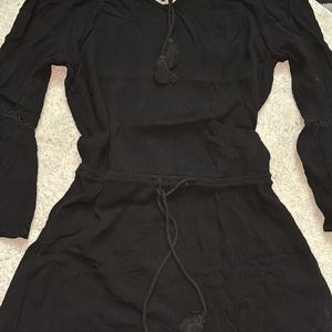 Black Off Shoulder Playsuit