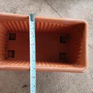 Brown Rectangular Pots  - 4 Qty - For Cash