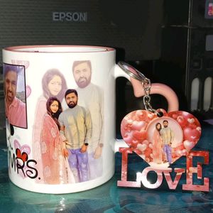 Coffee Mug Heart Handel With Love Key Chain