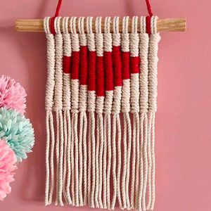 Macrame Pixel Heart Wall Decor