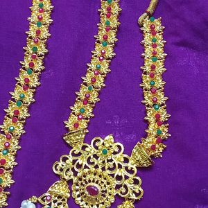 Jewellery : 2 Neck Pieces And 1 Pair Of Jhumkas