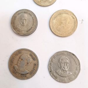5 Rupees Coin Collections Leader Face Government Celebration Coins