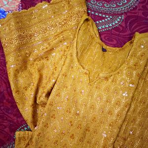 Mustard Kurti with Plazo