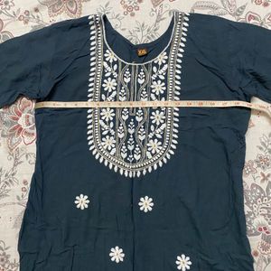 Grey Embroidery Kurti 🩶✨