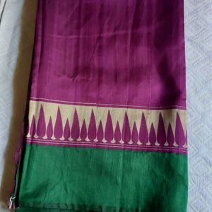 PURPLE-WINE SHADE PLAIN SAREE (13)💜