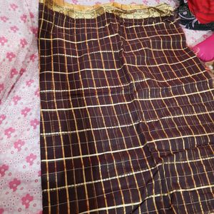 Full Zari Weaven Checkered Saree