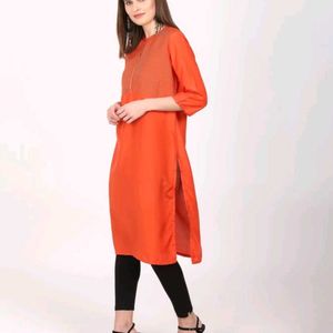 Aurelia Embellished Cotton Blend Straight Kurta