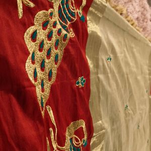 embroider With Peacock Border Saree