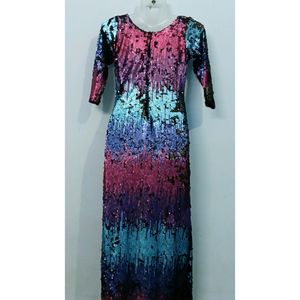 Rainbow Dress Party Wear