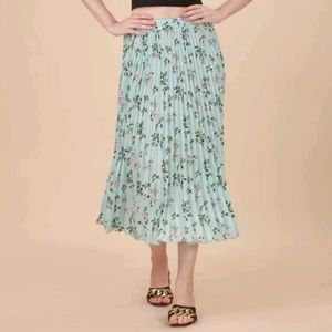 Floral Midi A-line Flare Skirt