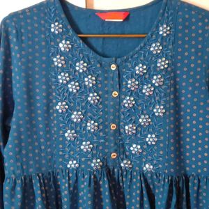 Blue Babydoll Short Kurti