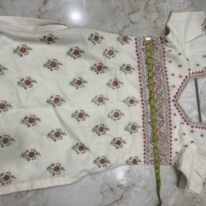 Cream Colored Chikan Embroidered Suit