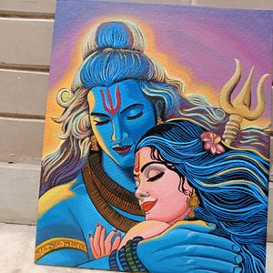 Shiv Parvati Canvas Painting