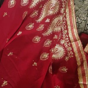 New Wedding Saree With Attached Blouse