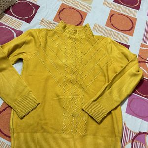 Mustard Motif Sweater