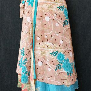 Vintage Jaipuri Silk Saree Wrap Skirt