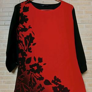 Black Flover Red Combination Top, M Size