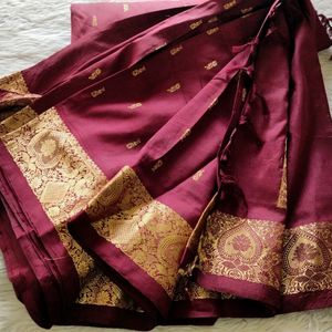 Kanchipuram Maroon Silk Saree