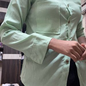 Green Textures Oversized Shirt