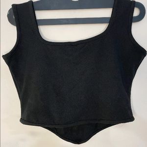 Medium Black Square Neck Top