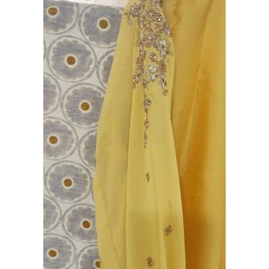 YELLOW KURTA PLAZZO SET WITH DUPATTA