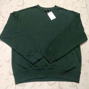 h&m oversized sweatshirt two black/green