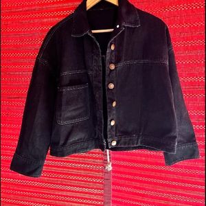 Unisex Denim Faded Black Jacket